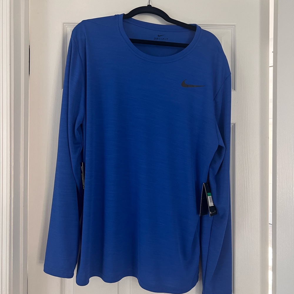 Nike Dri-FIT Royal Blue Long Sleeve Tee Shirt